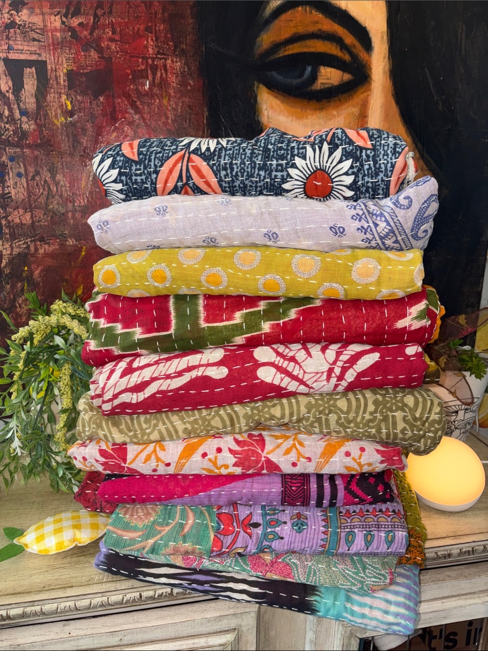 (1) - Random or # Choice Kantha Twin Size Quilt